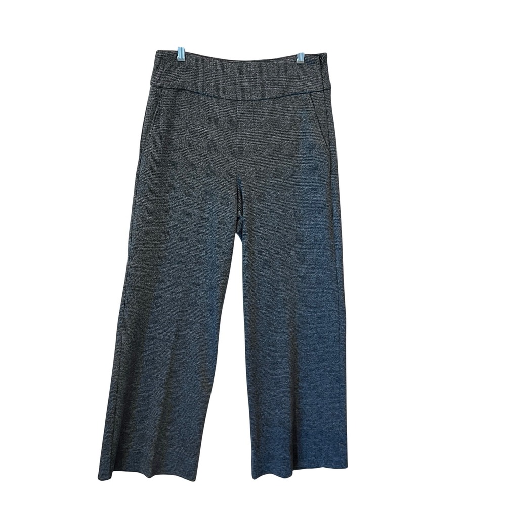 Cabi Grey Glen Plaid‎ Wide Leg High Rise Stretch Career Trousers Pants Size 10